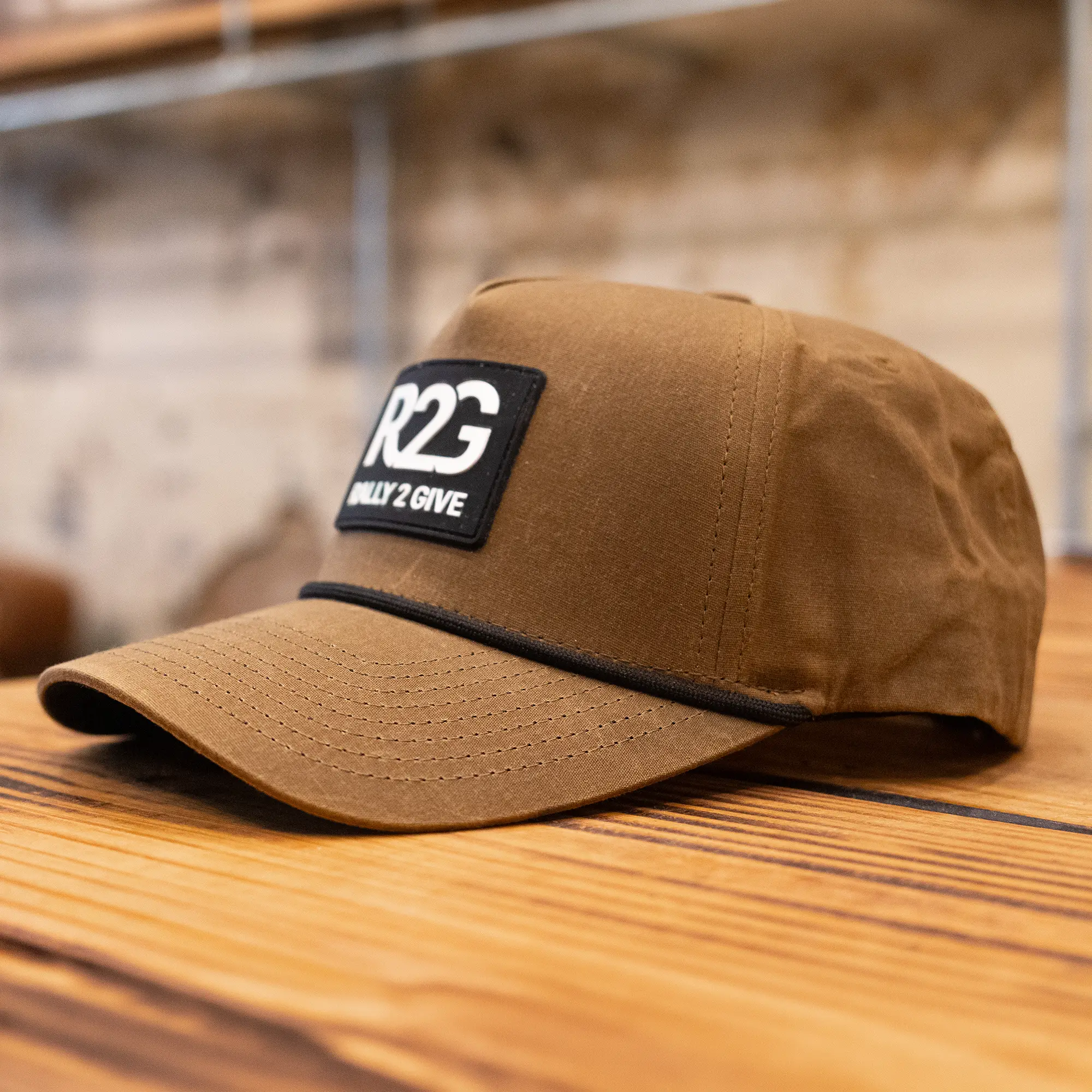 Coyote brown waxed canvas Rally 2 Give hat
